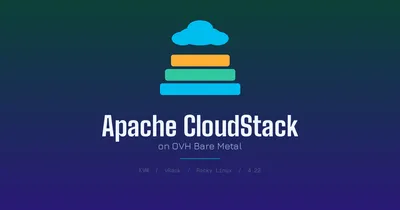 Horizontal stacked text saying: Apache CloudStack on OVH Bare Metal.